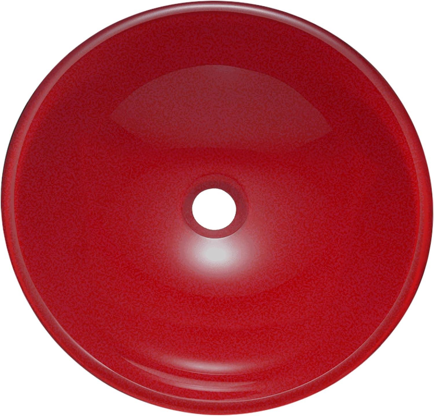 Novatto 16.5'' Red Glass Circular Bathroom Sink