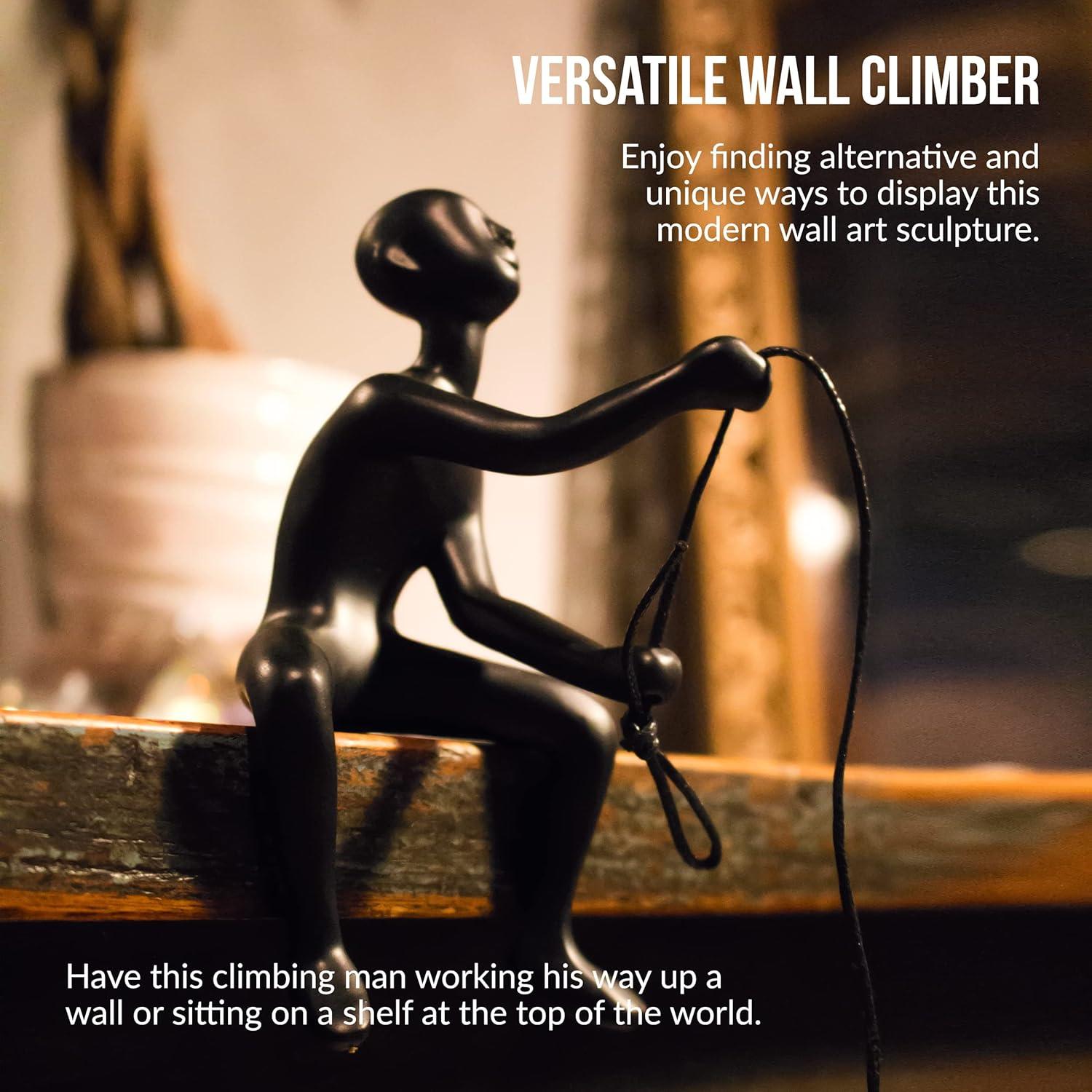 Climbing Man Classic Wall-Art Sculpture | Blue