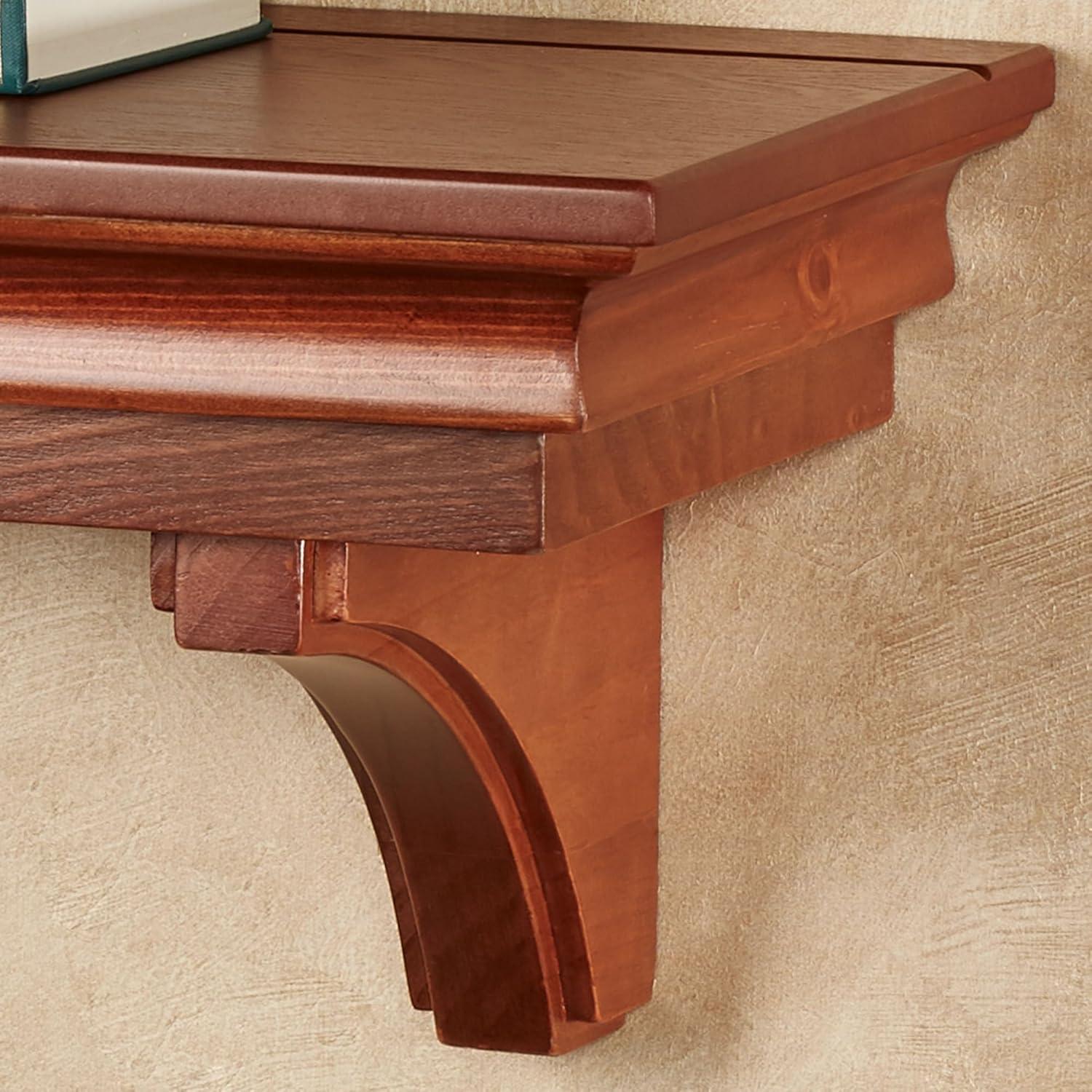Easton Windsor Oak Wooden Wall Display Shelf with Brackets