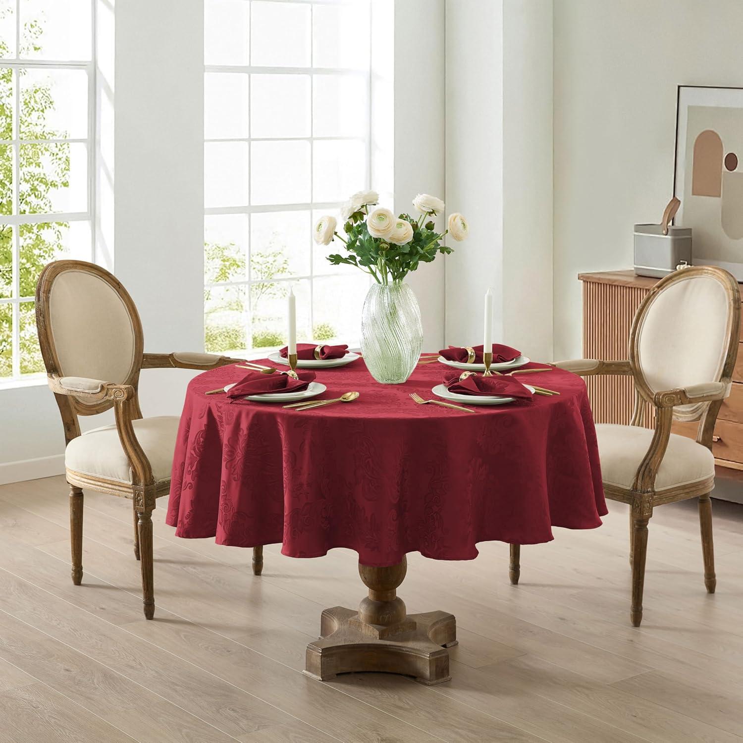 Ophelia & Co. Burchfield Floral Jacquard Round Polyester Tablecloth