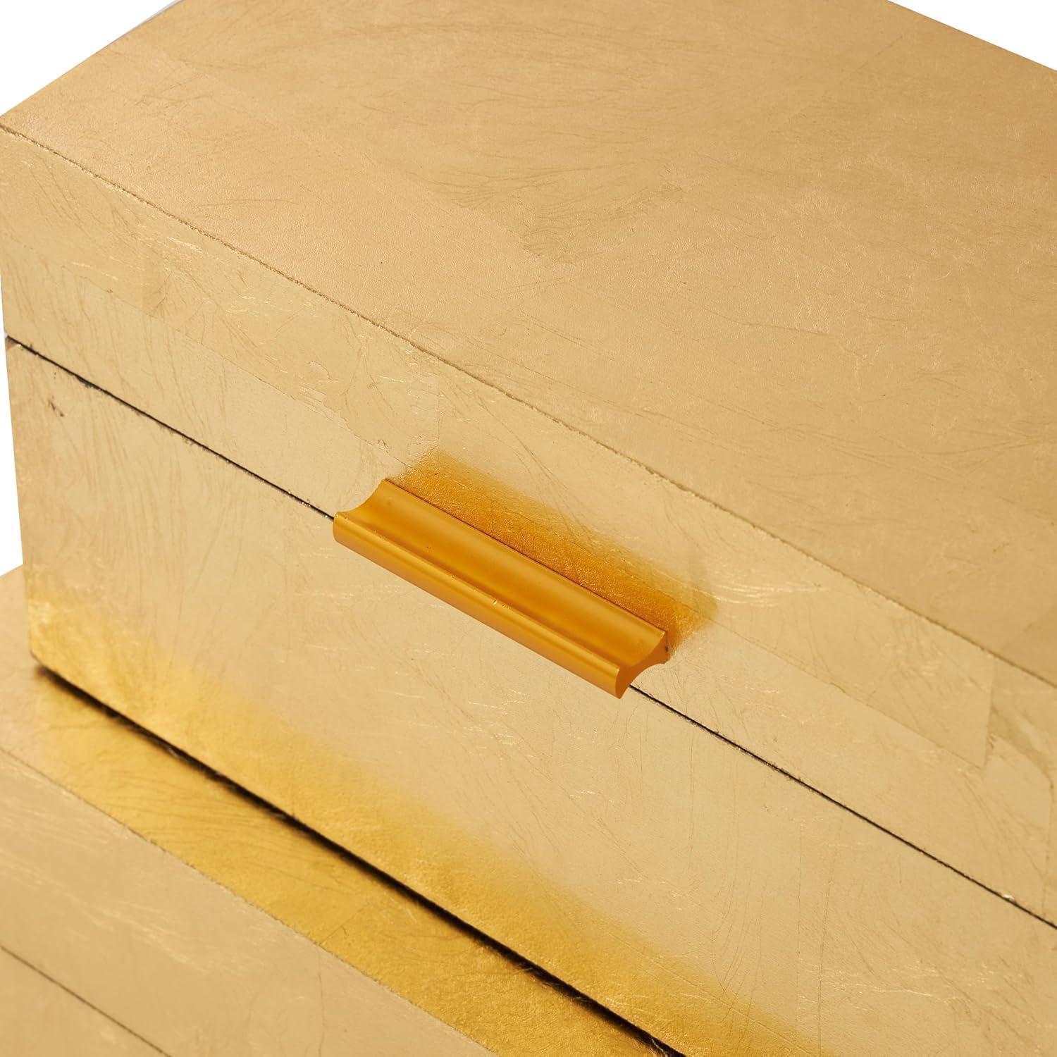 CosmoLiving by Cosmopolitan Wooden Decorative Box with Textured Foiled Exterior Set