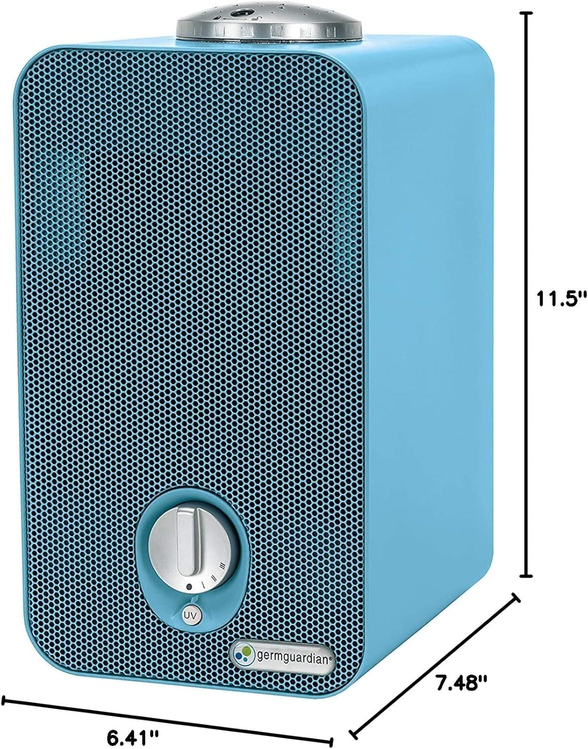 GermGuardian Air Purifier for Home with HEPA Pure Filter, Night Light Projector, UV-C Light Helps Reduce Germs, Removes 99.97% of Pollutants, Rooms up to 263 Sq. Ft., 11", Blue, AC4150BLCA