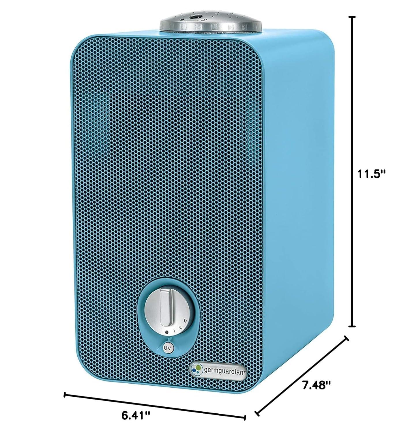 GermGuardian Air Purifier for Home with HEPA Pure Filter, Night Light Projector, UV-C Light Helps Reduce Germs, Removes 99.97% of Pollutants, Rooms up to 263 Sq. Ft., 11", Blue, AC4150BLCA