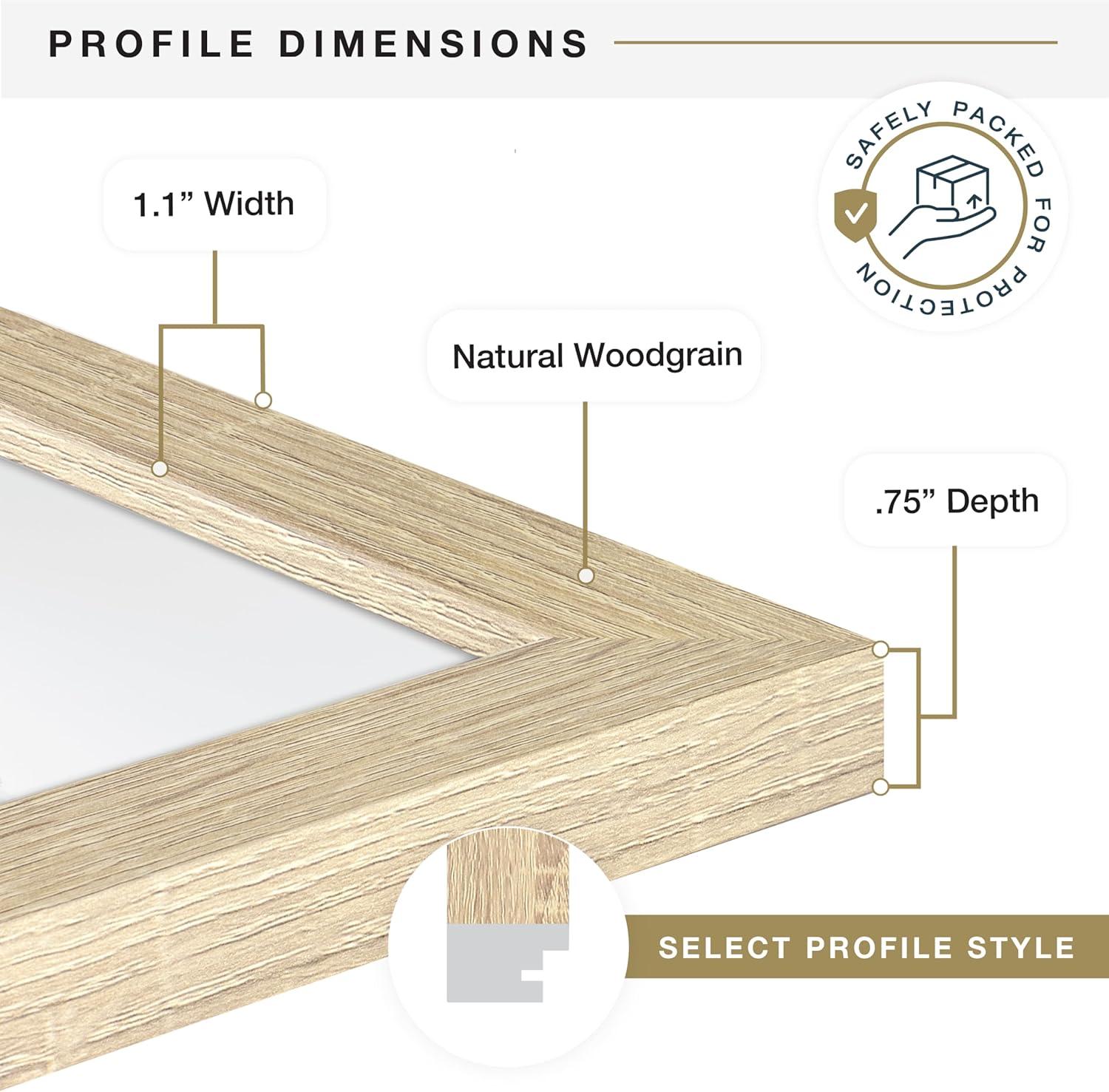 MCS Studio Gallery 16x24 Poster Frame Natural Woodgrain, Vertical & Horizontal Wall Hanging Large Picture Frame for Photos, Posters & Art Prints (1-Pack)