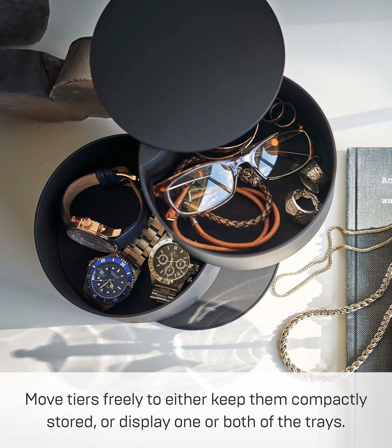 Yamazaki Home Tower Stacked Plastic Jewelry Organizer Tray