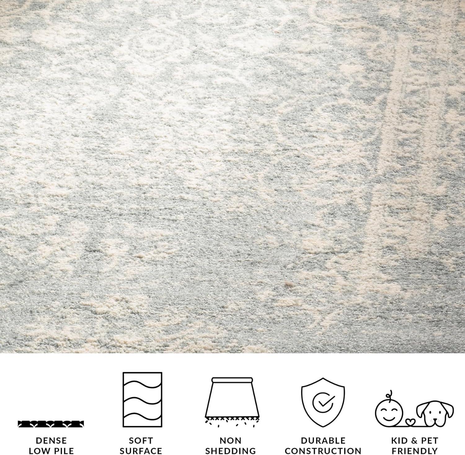 Adirondack ADR101 Power Loomed Runner Rug - Slate/Ivory - 2'6"x8' - Safavieh.