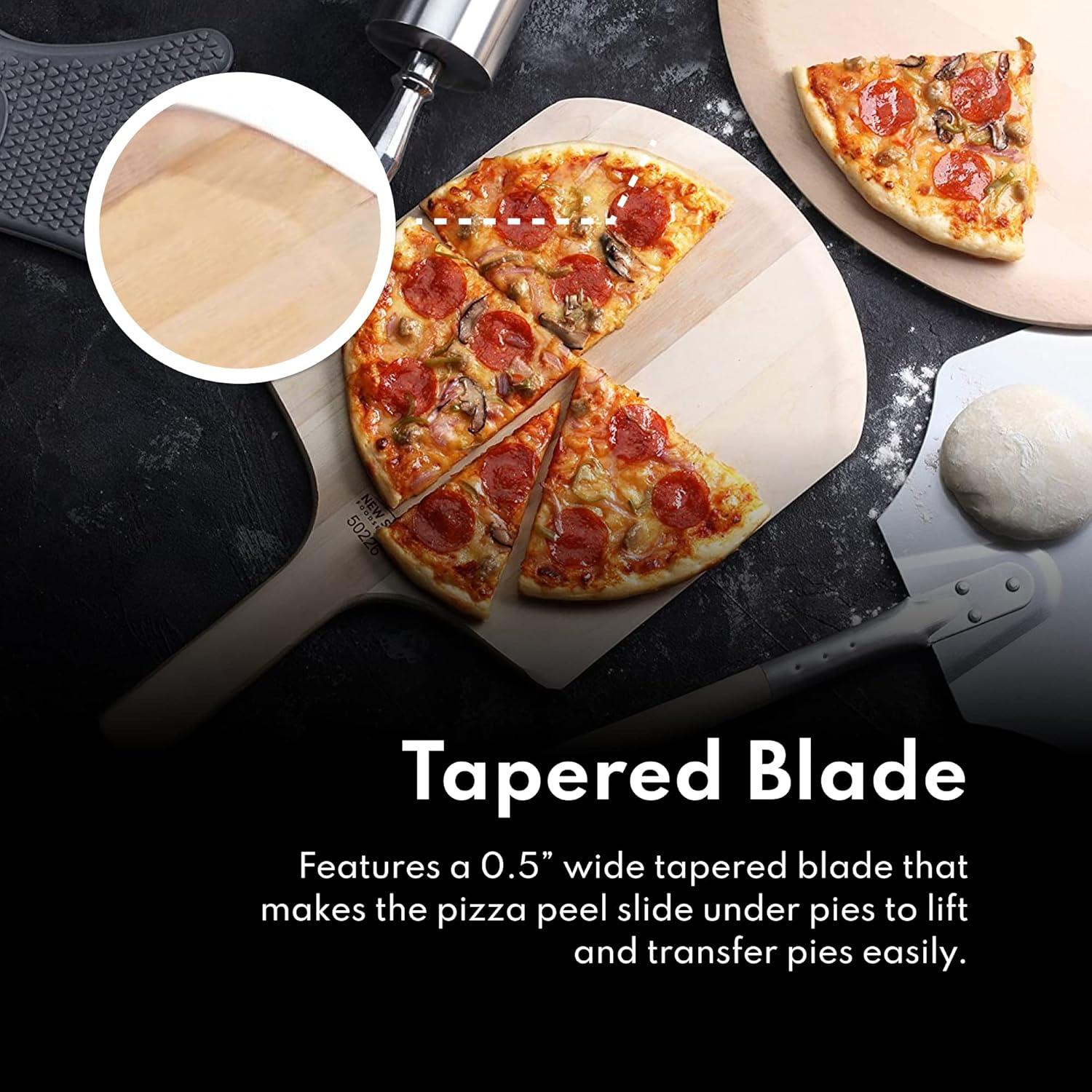 Natural Basswood Restaurant-Grade Pizza Peel with Handle