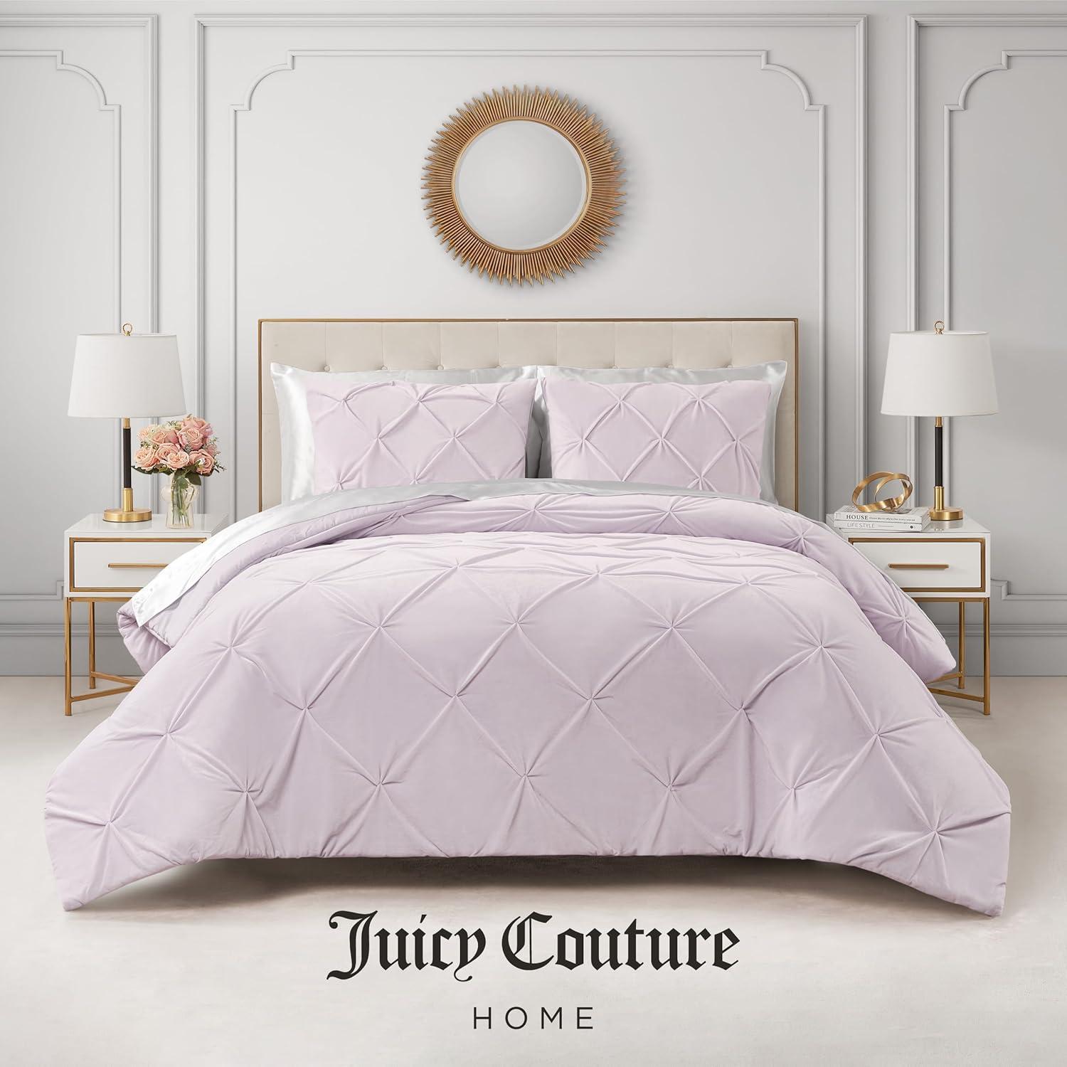 Lavender Purple Twin Microfiber Comforter Set with Pleated Design