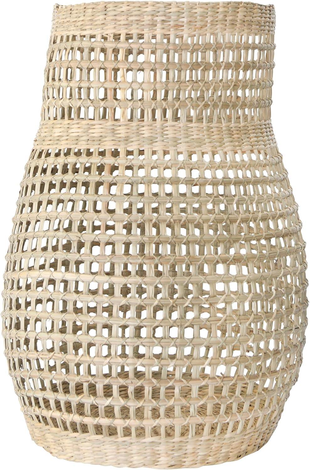 20" Handwoven Natural Seagrass Decorative Table Vase