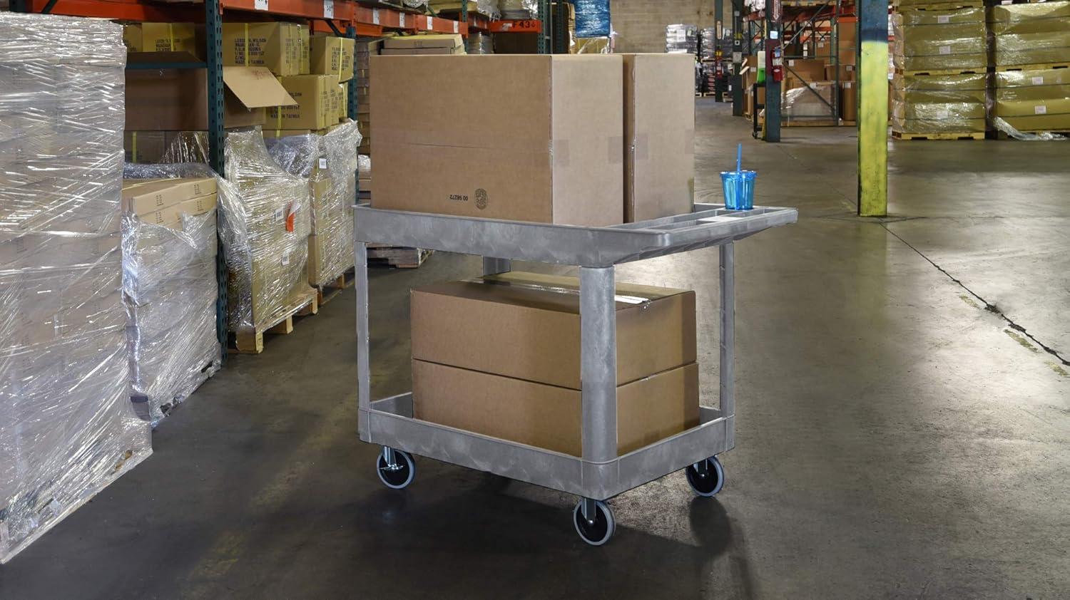 Stand Steady Tubstr 2 Shelf Utility Cart - Extra Large Size - Gray