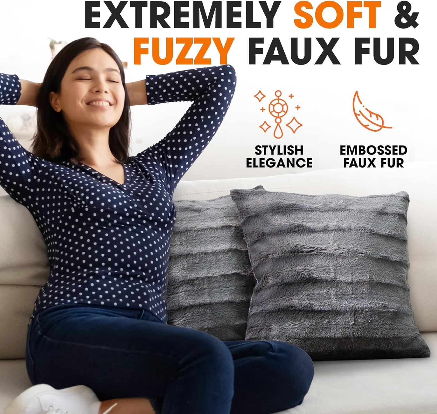 Cheer Collection FRBIN Square Pillow Cover & Insert (Set of 2)