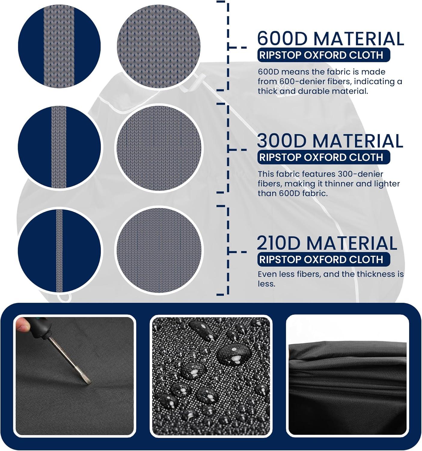 TeamObsidian Bike Cover for Waterproof Outdoor Storage 600D Ripstop Bicycle Covers for Transport XL