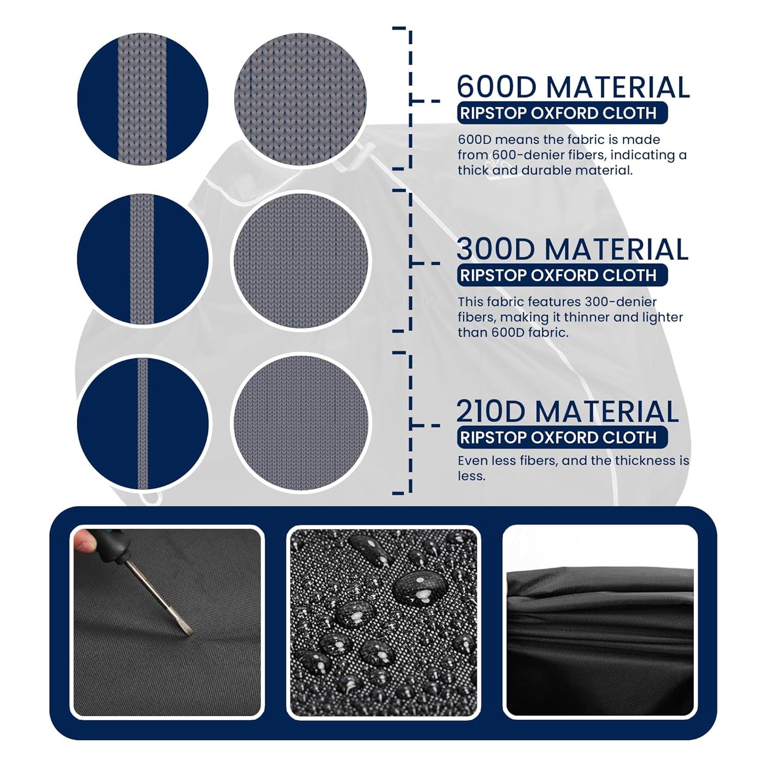 TeamObsidian Bike Cover for Waterproof Outdoor Storage 600D Ripstop Bicycle Covers for Transport XL