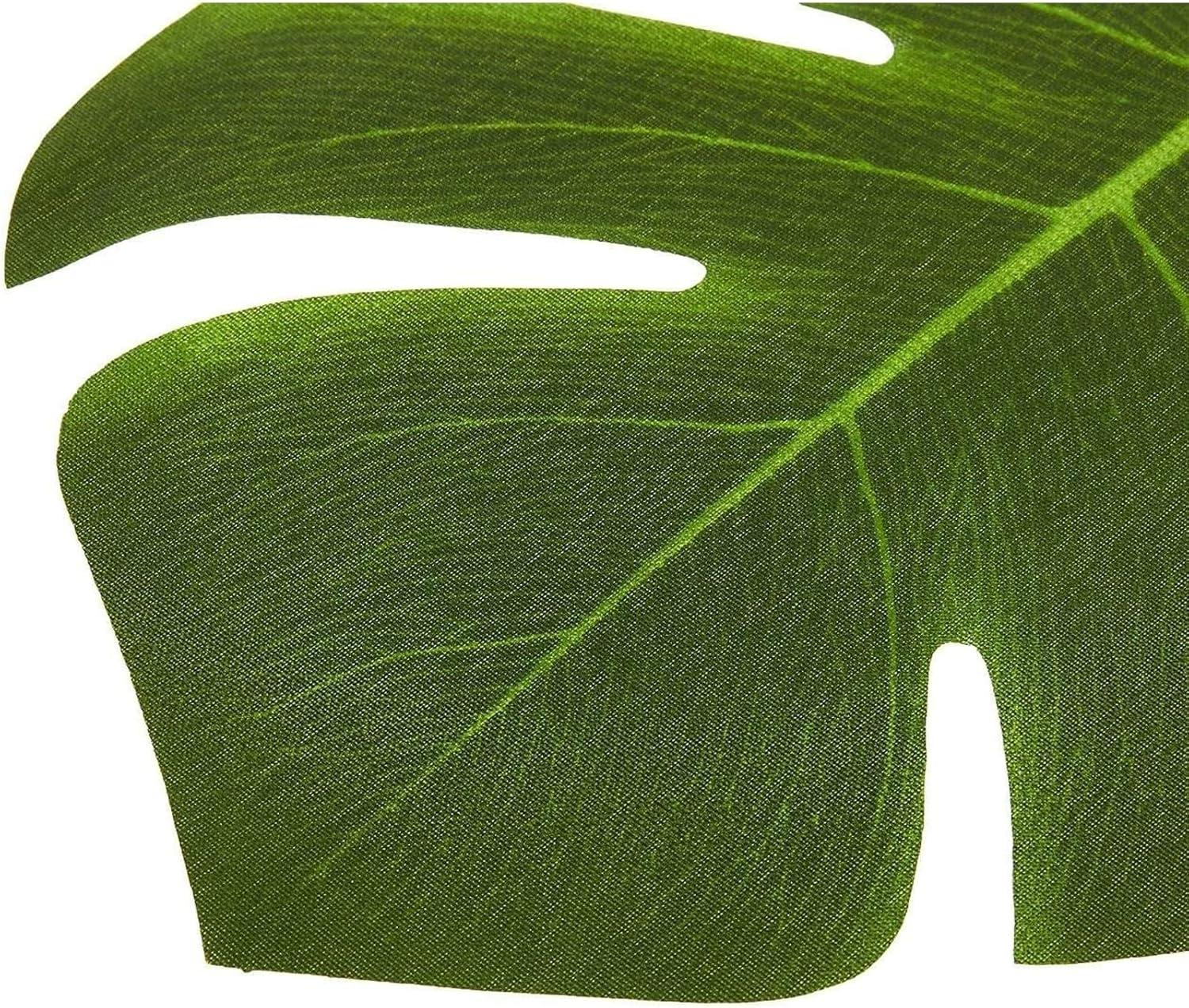 Blue Panda 60 Pieces Artificial Palm Leaves - 8 Inches Tropical Monstera Leaf for Luau Hawaiian Birthday Party Decorations, Safari Jungle Baby Shower