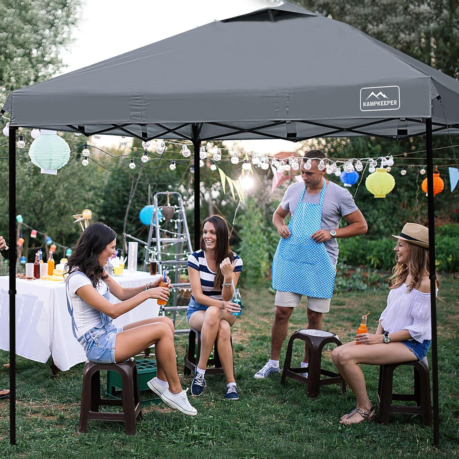 10x10 Dark Gray Waterproof Pop-Up Canopy Tent with Adjustable Legs