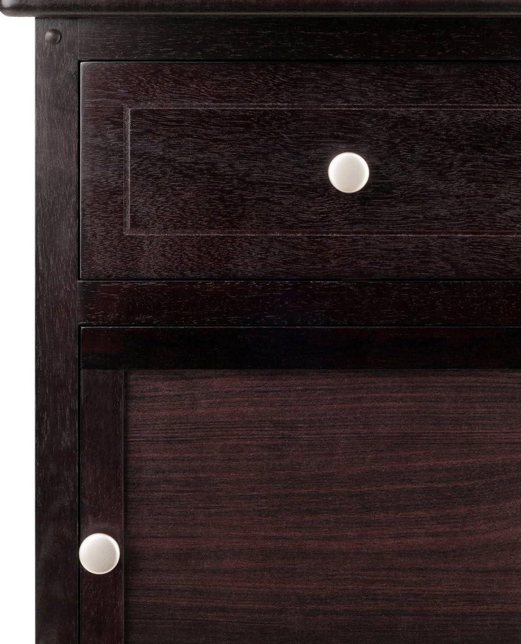 Eugene Nightstand - Espresso - Winsome: Wood Composite Bedside Cabinet with Storage