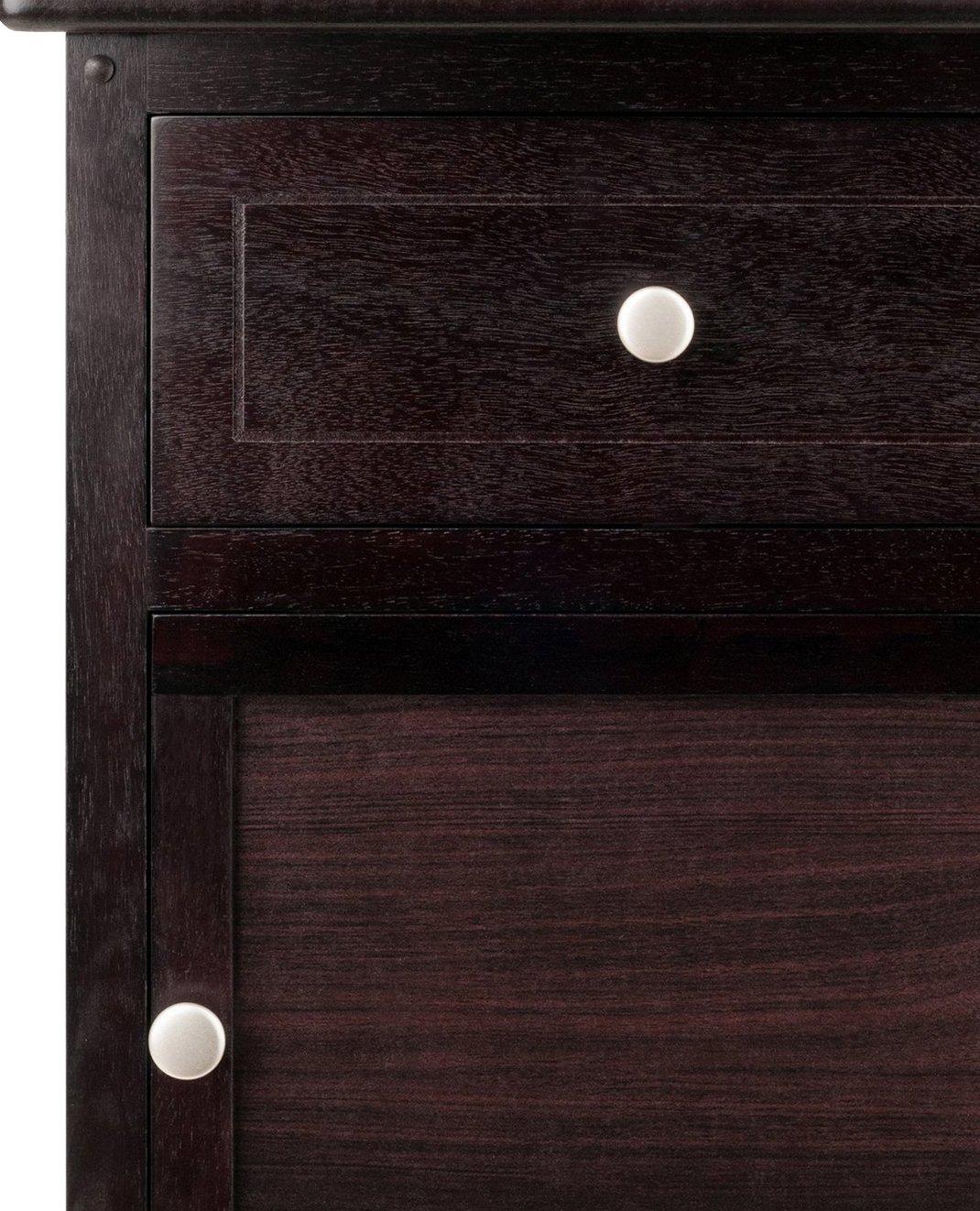 Eugene Nightstand - Espresso - Winsome: Wood Composite Bedside Cabinet with Storage