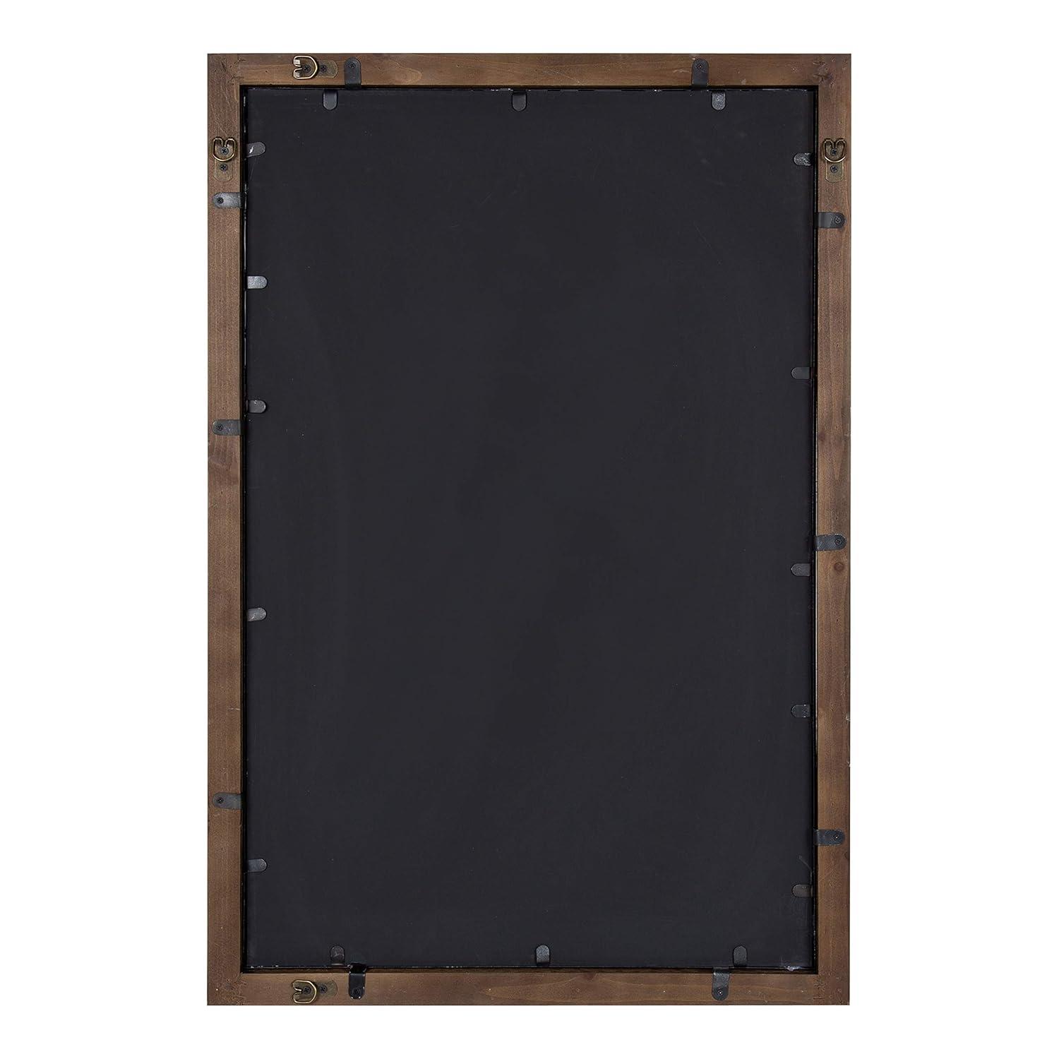Kate & Laurel All Things Decor 24" x 36" Audubon Rectangle Wall Mirror Rustic Brown : Vintage Farmhouse Style, MDF Frame