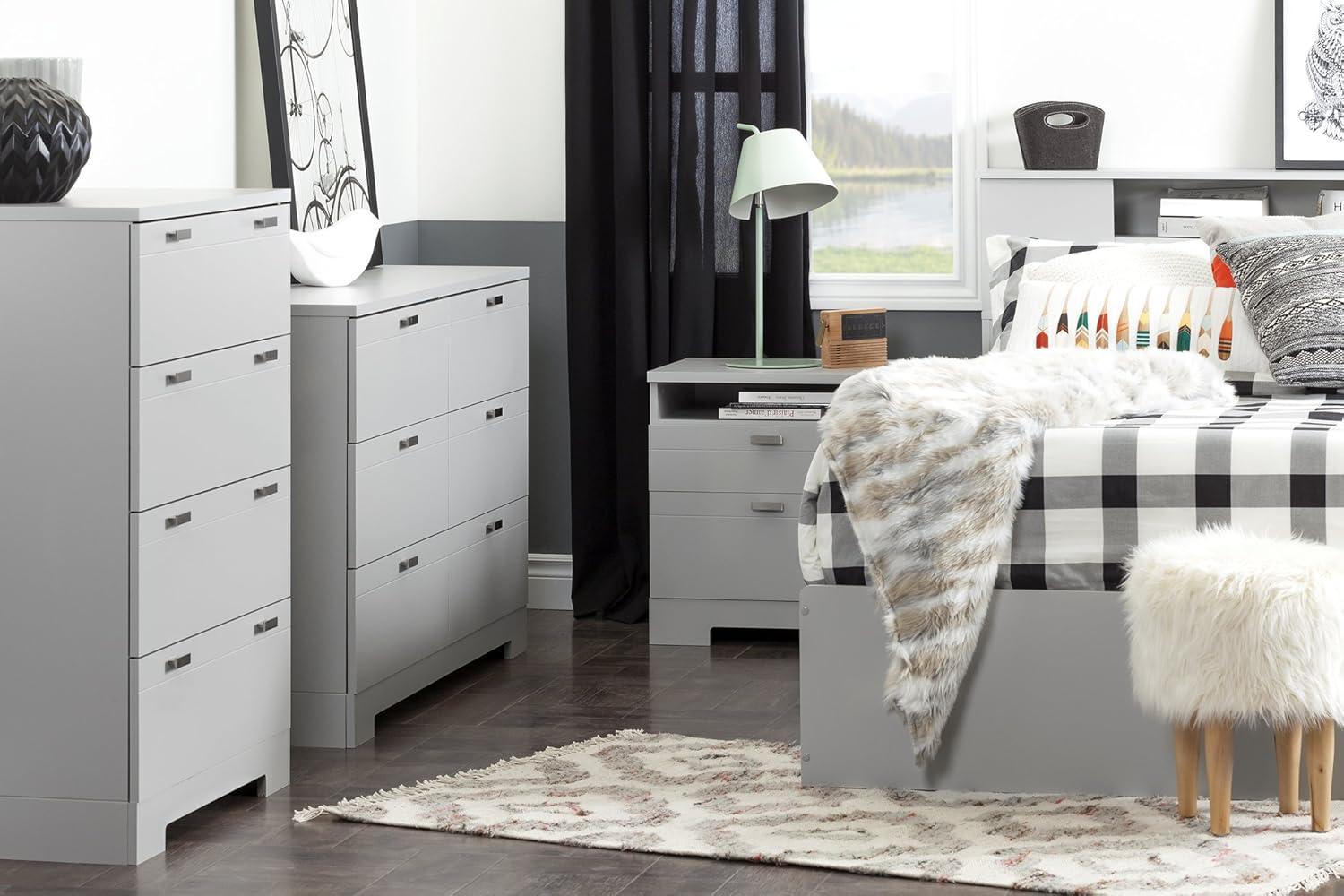 Soft Gray Nursery Double Dresser with Extra Deep Soft Close Drawers