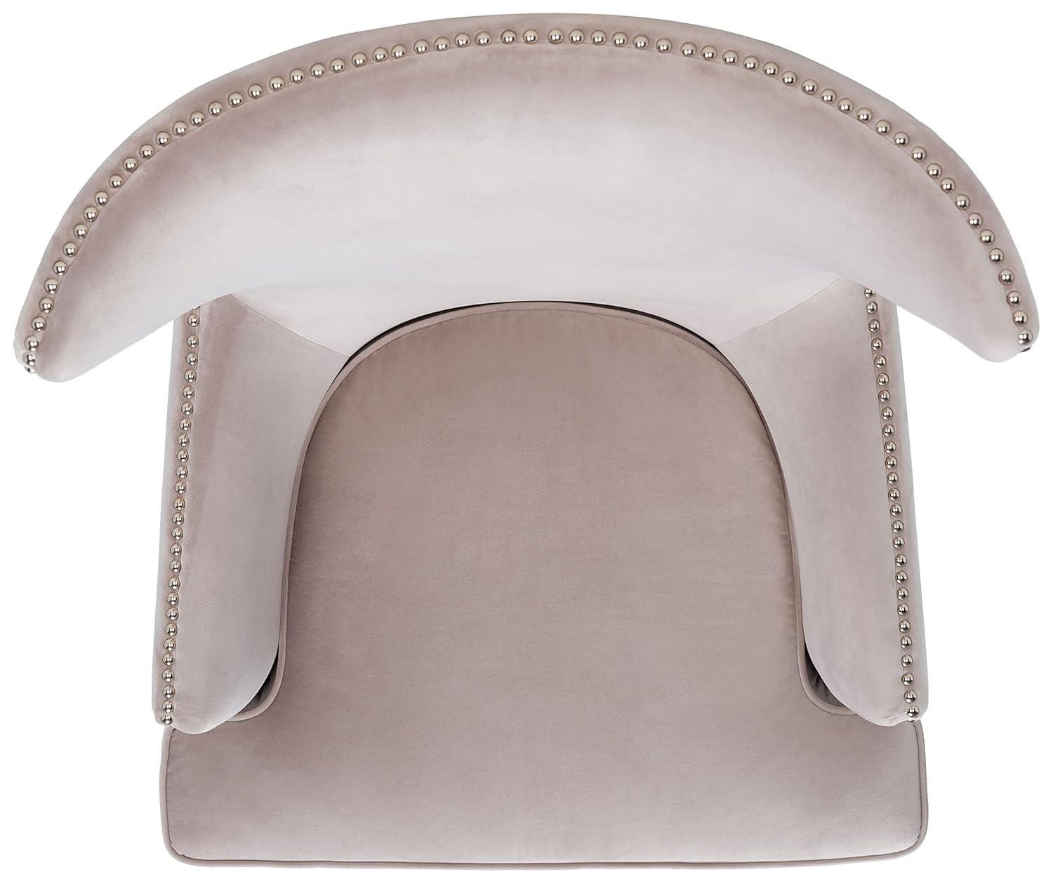 Pale Taupe Velvet Wingback Chair with Acrylic Legs