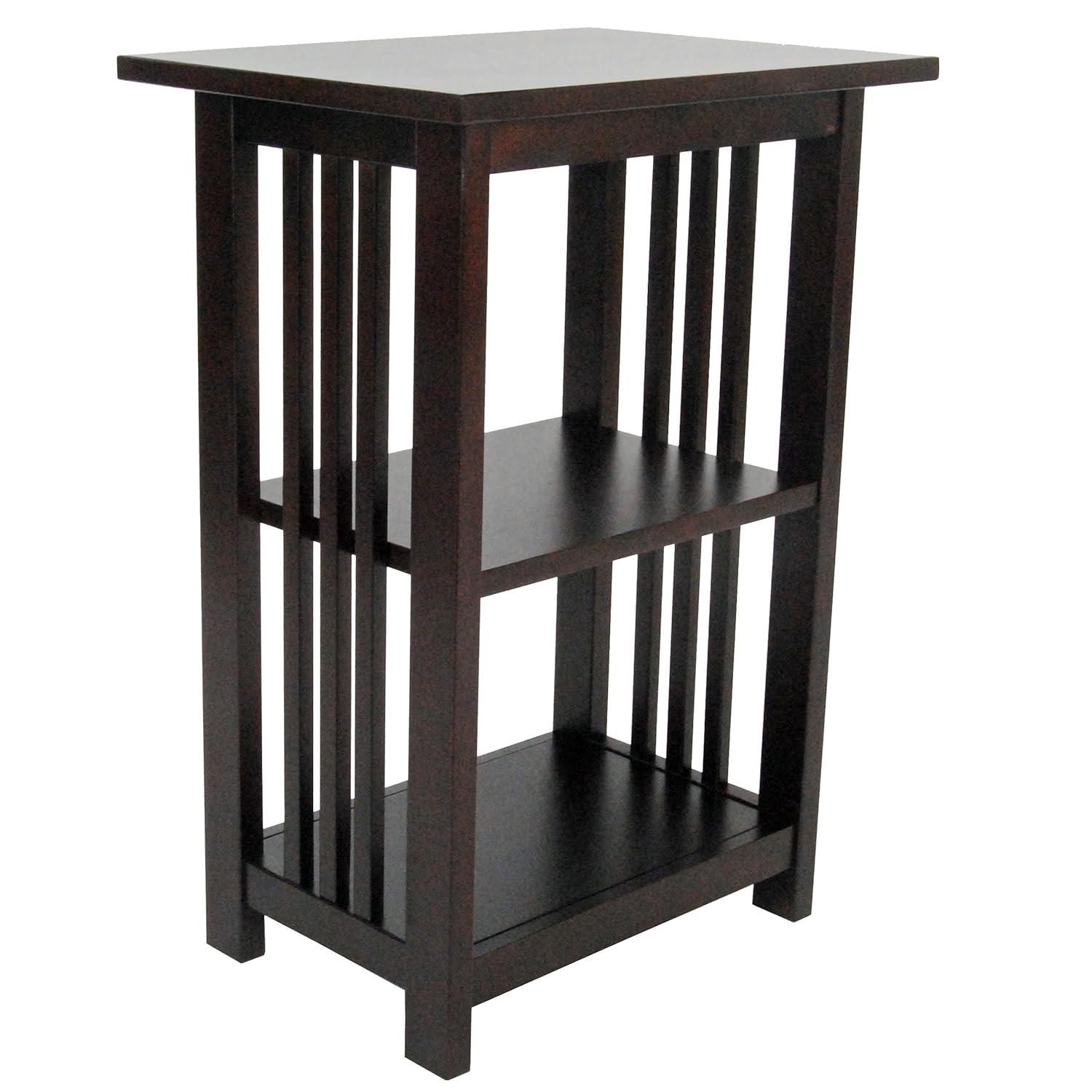 2-shelf End Table Wood Espresso - Alaterre Furniture