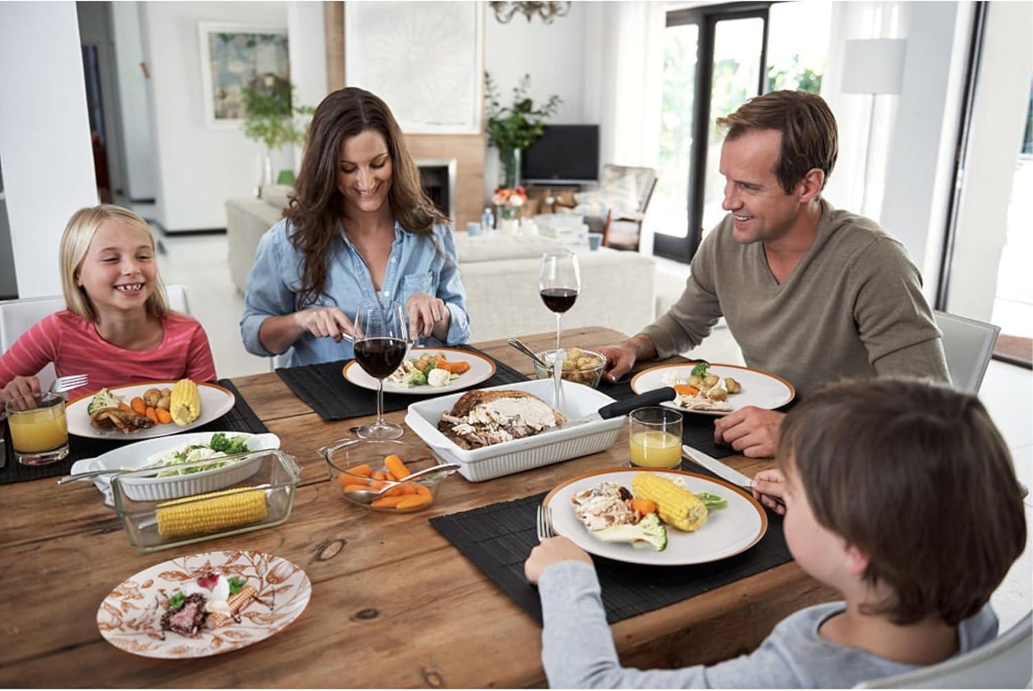 Trendables Plastic Disposable Plate Set 40 x 8" and 40 x 10" Brown and White Thanksgiving Plate with Pomegranate Design