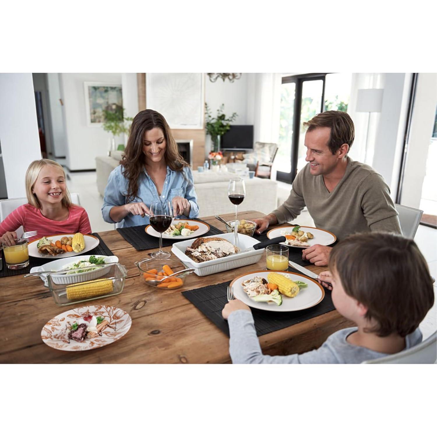 Trendables Plastic Disposable Plate Set 40 x 8" and 40 x 10" Brown and White Thanksgiving Plate with Pomegranate Design