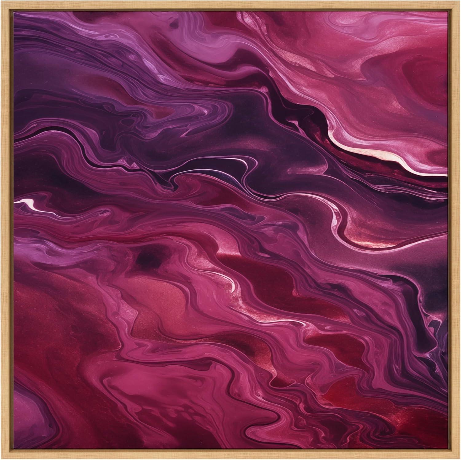 Kate & Laurel All Things Decor 30"x30" Tonal Abstract Purple Plum Framed Canvas by The Creative Bunch Studio Natural