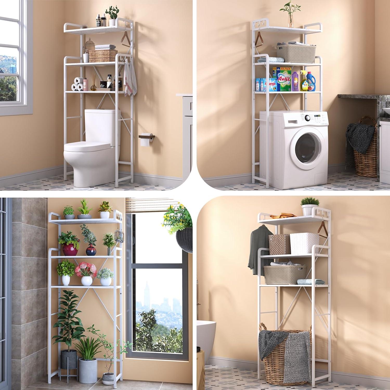 Over The Toilet Storage Rack With 3-Tier Bathroom Shelves