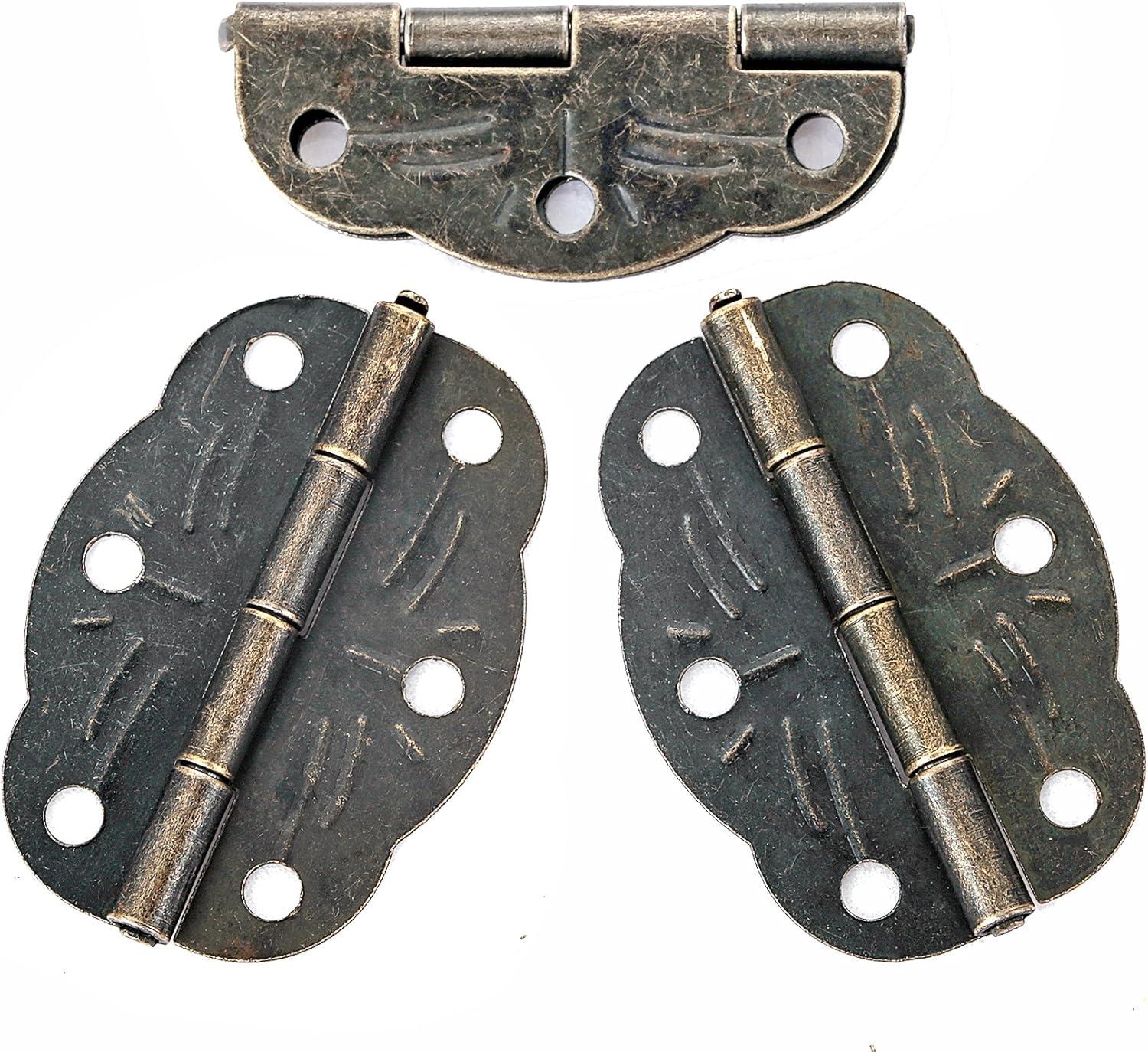 Jewelry Box Hardware 40 Pieces 1 inch Hinges Antique Small Butterfly Hinges - Bronze Engraving Design Box Hinges for Crafts Wooden Box, Gift Box Hinges, Cabinet Drawer Jewelry Box with 160 Screws