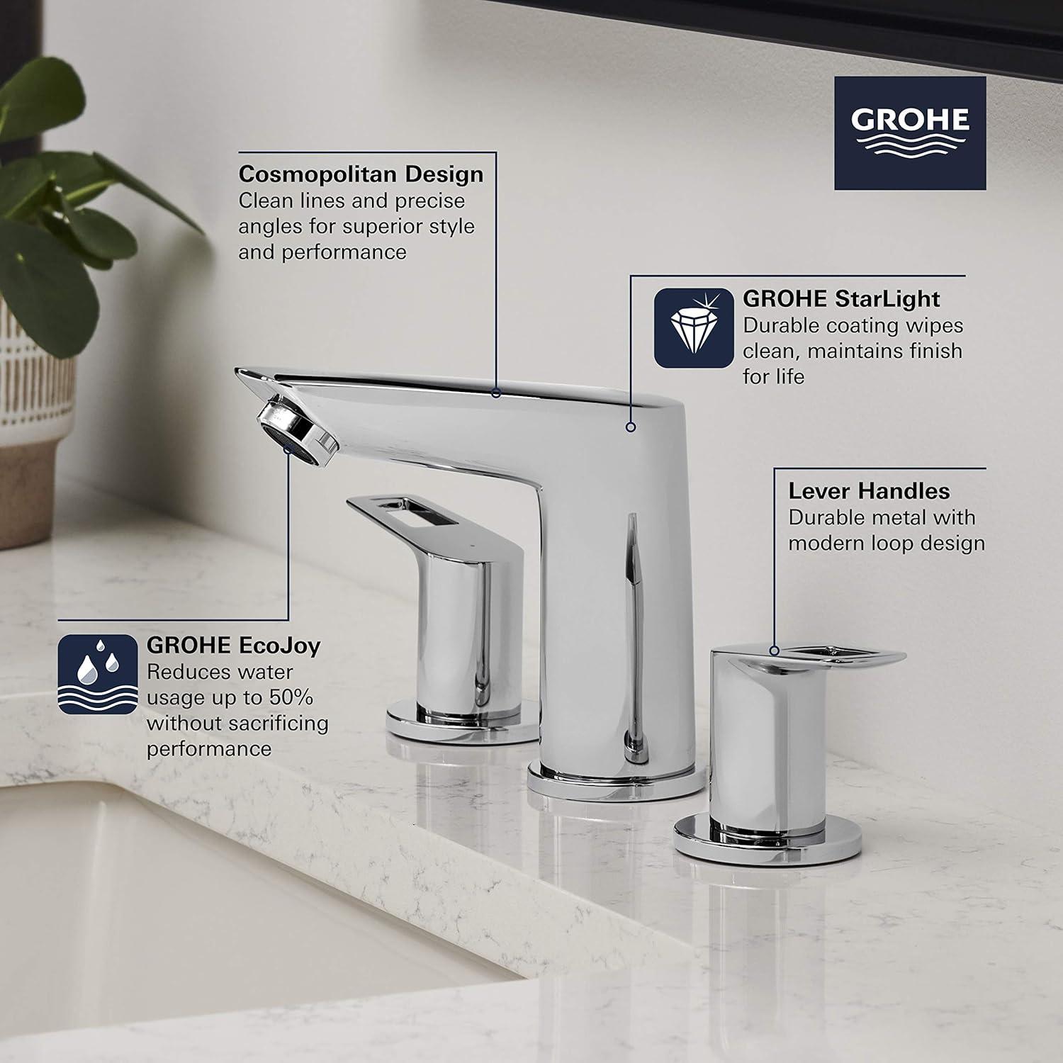 BauLoop Widespread Bathroom Faucet with Drain Assembly