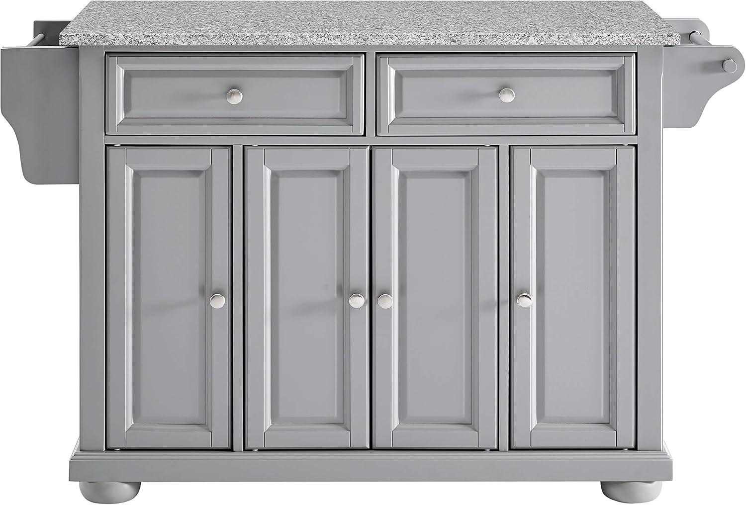 Alexandria Vintage Gray Granite Top Kitchen Island