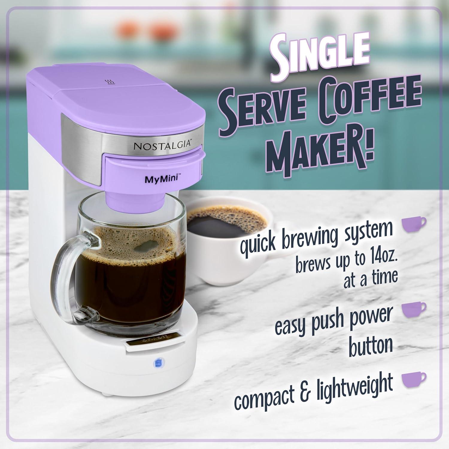 Nostalgia Mymini Single Serve Coffee Maker, Lavender