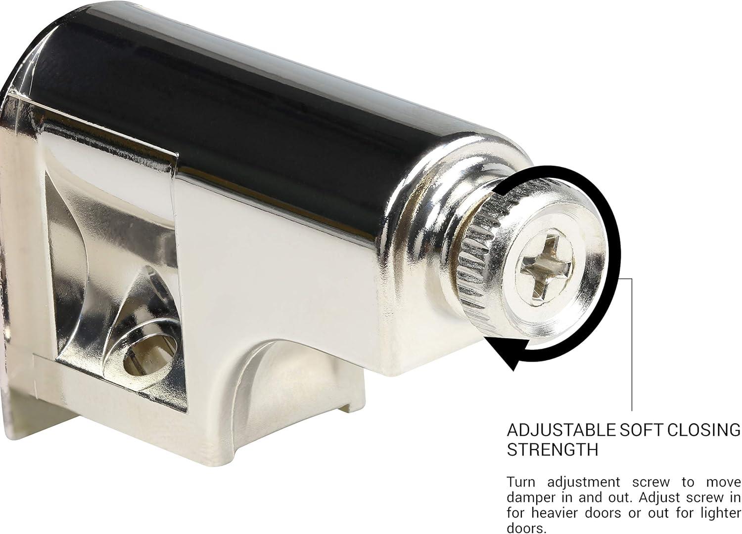 25 Pack ZRQarq Hardware Soft Close Damper for Cabinet Doors/Compact/SoftClose Cabinet Adapter/Hardware/Hinge Polished Finish, SCD103