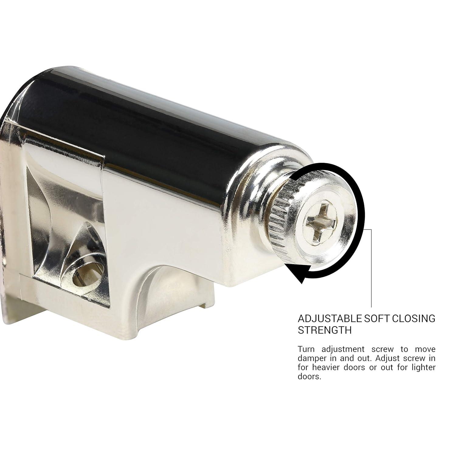 25 Pack ZRQarq Hardware Soft Close Damper for Cabinet Doors/Compact/SoftClose Cabinet Adapter/Hardware/Hinge Polished Finish, SCD103