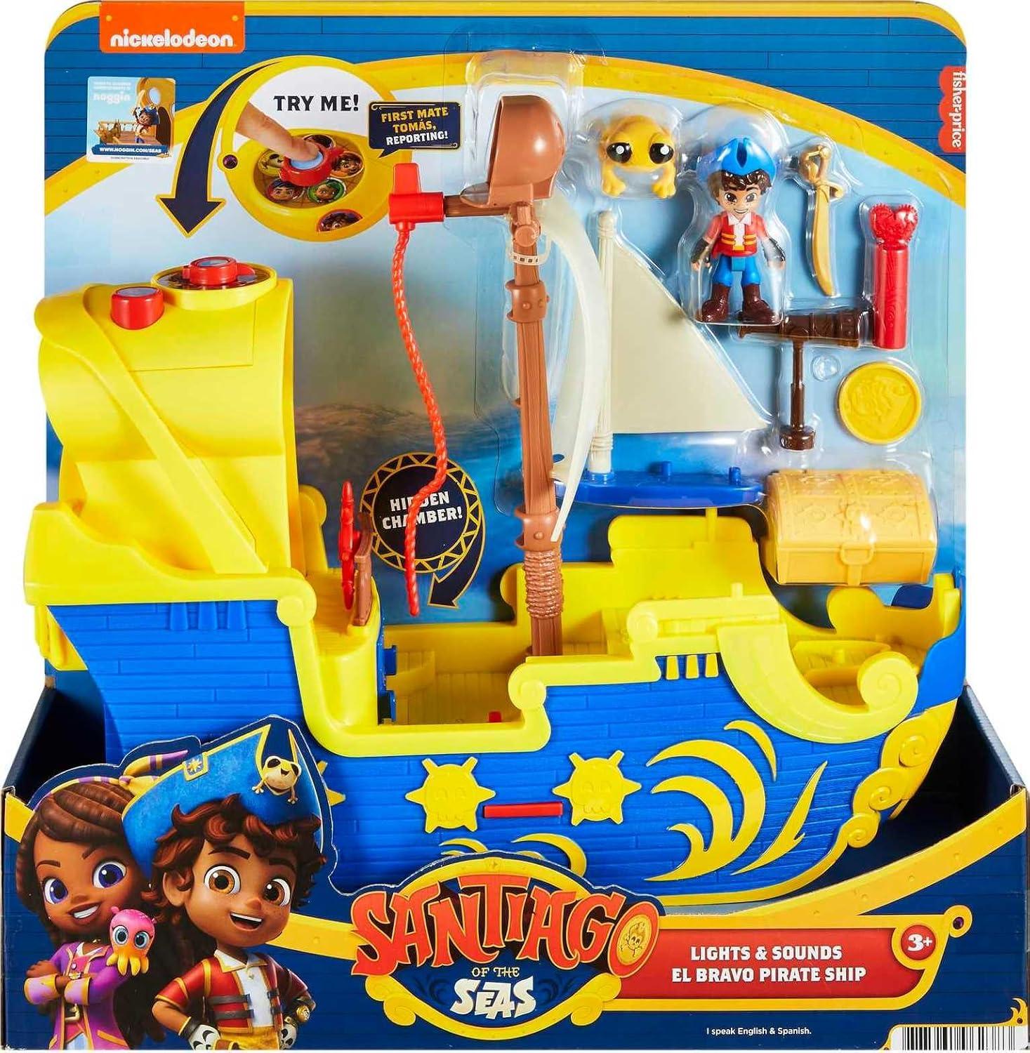 Santiago of the Seas El Bravo Pirate Ship Playset (Lights & Sounds, Frustration Free Packaging)