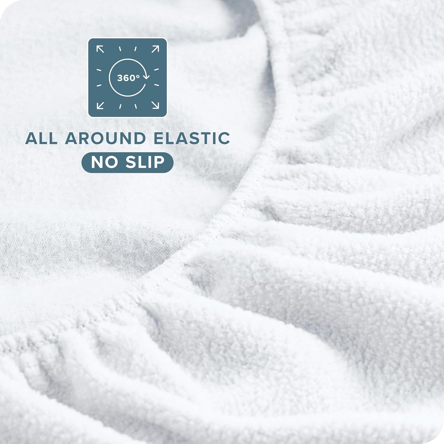 Twin XL White Polar Fleece Sheet Set by Bare Home