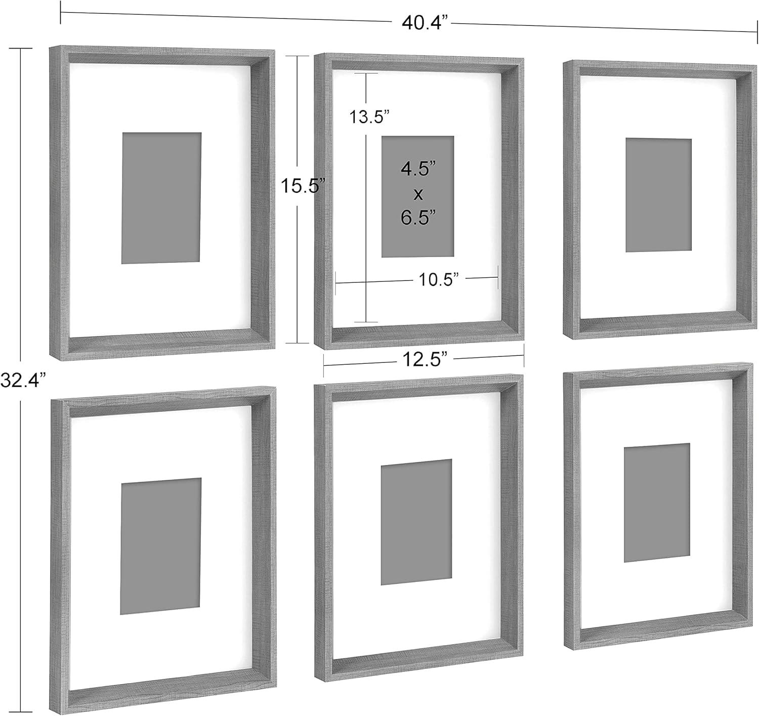 6pc 12" x 15" Calter Framed Print Art Set Black - Kate and Laurel