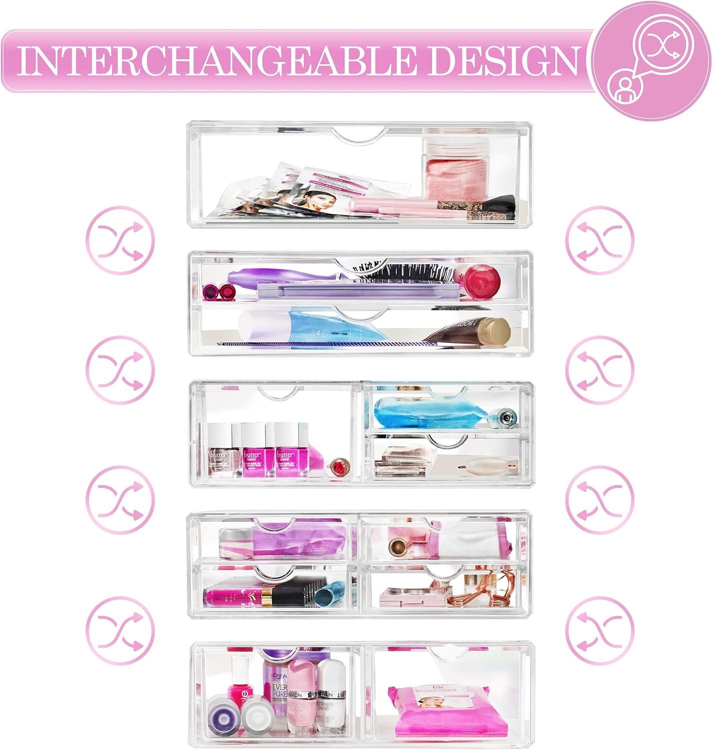 Sorbus Sorbus Single Cosmetic Acrylic Drawers for Organizing, Stackable, Large in Clear