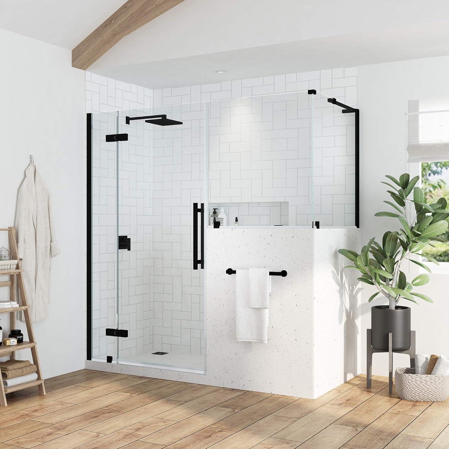 Endless Tampa 66.85'' W 72.01'' H Frameless Rectangle Reversible Shower Kit