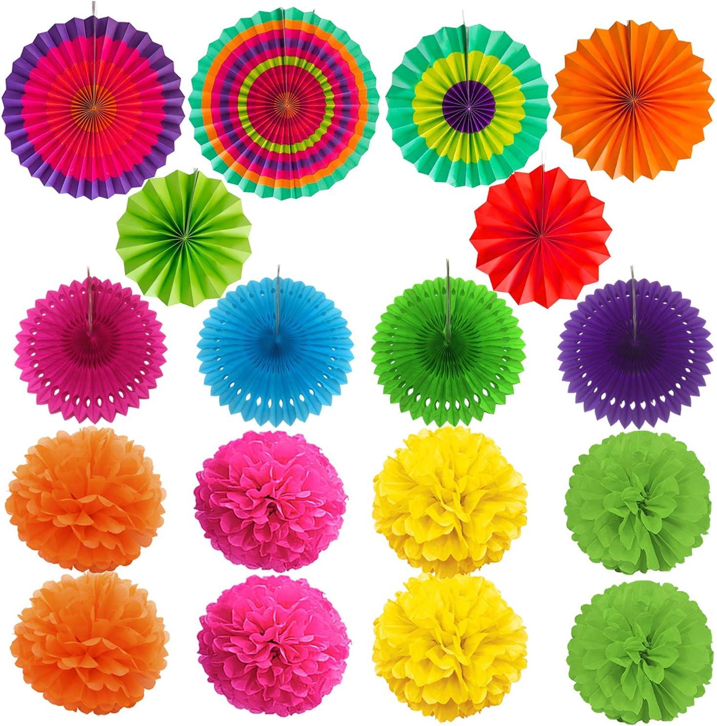 Vibrant Multicolor Paper Party Decoration Set for Birthdays