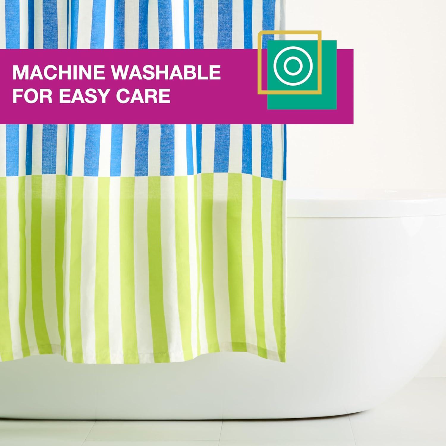 Town & Country Living Town & Country Play Adeline Offset Stripe Fabric Shower Curtain 70"X72"