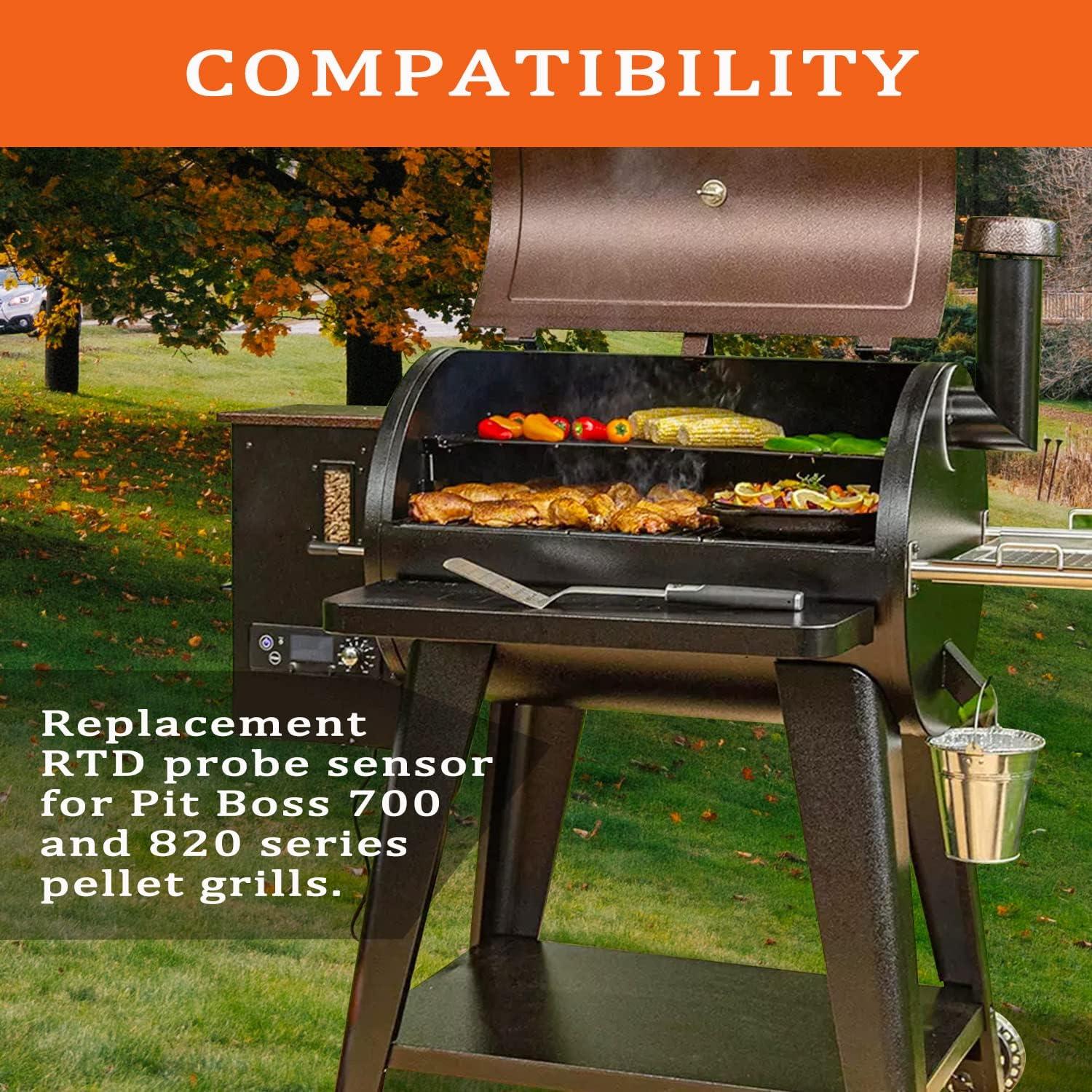 Replacement RTD Temperature Probe Sensor for Most Pit Boss 700& 820 Series Wood Pellet Smoker Grills, RTD High-Temperature Meat Barbecue Probe Sensor