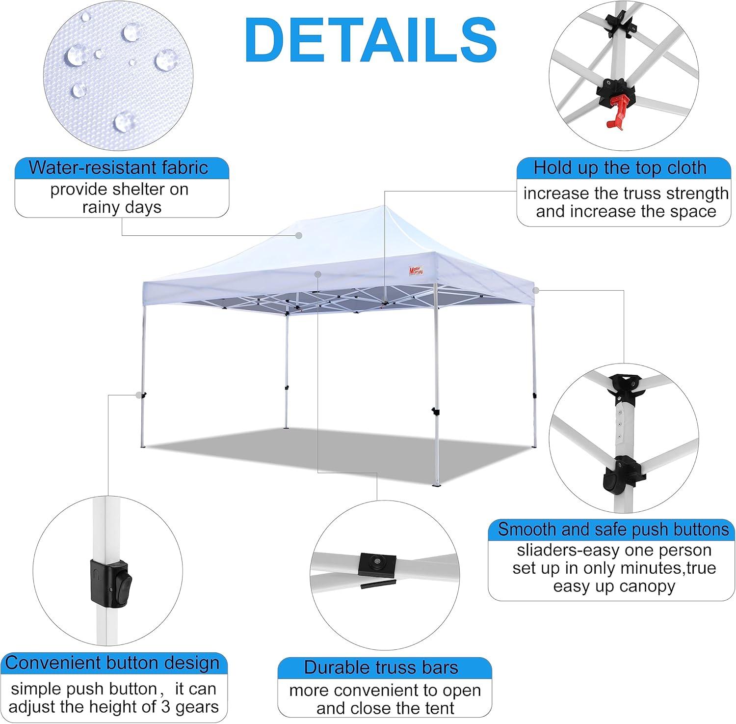 MASTERCANOPY Replacement Pop Up Canopy Top (10x15, White)