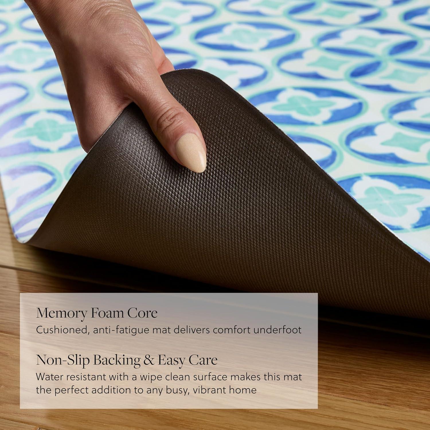 Fiesta FIESTA Mali Tiles Geo Trellis Anti-Fatigue Comfort Non-Slip Kitchen Runner Mat