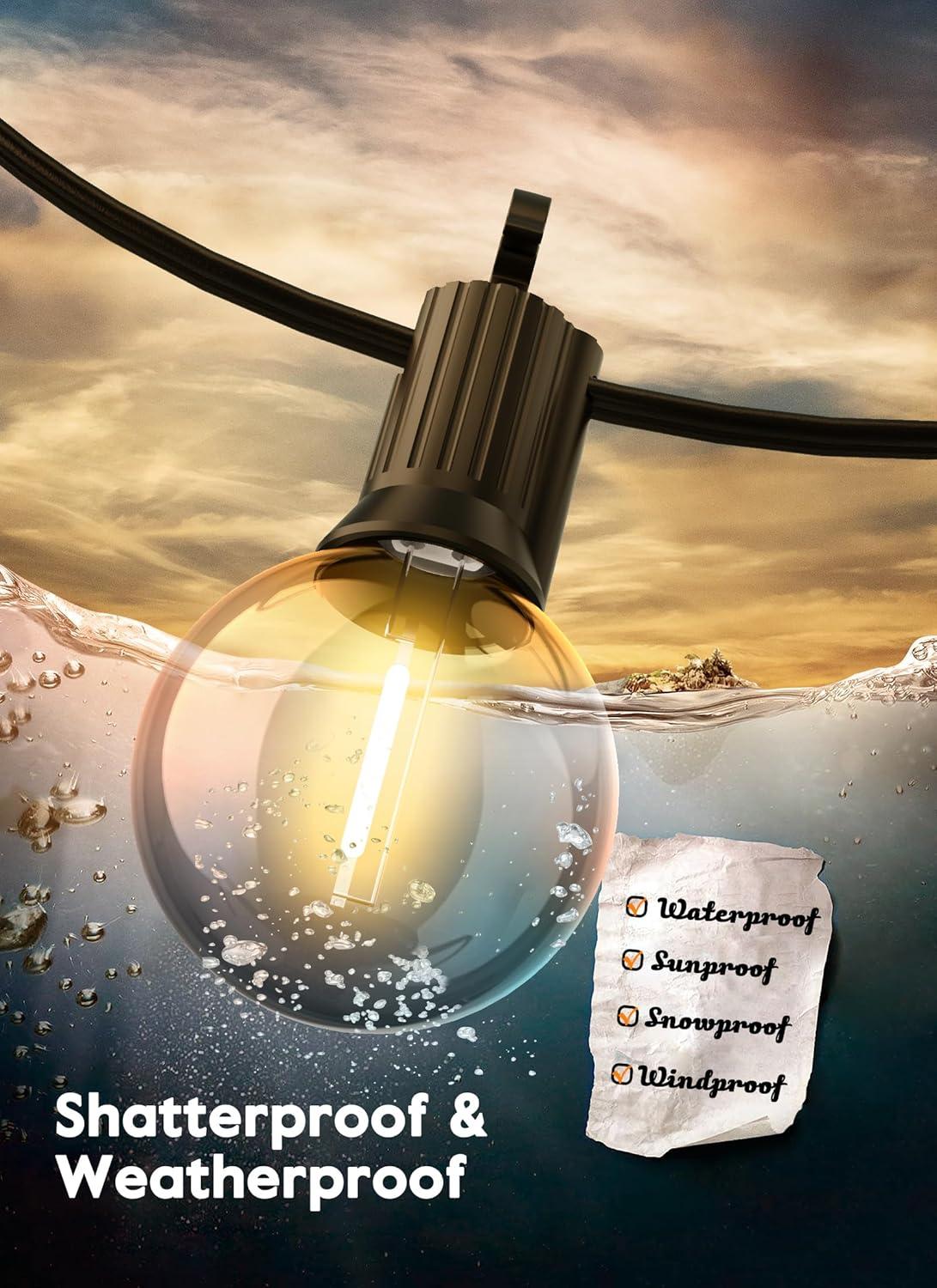 KY G40 Replacement LED Light Bulbs, 25 Pack Clear Globe Bulb fits E12 C7 Candelabra Screw Base Sockets, 1.5 Inch Dimmable Edison Light Bulbs for Indoor Outdoor Patio Decor, Warm White