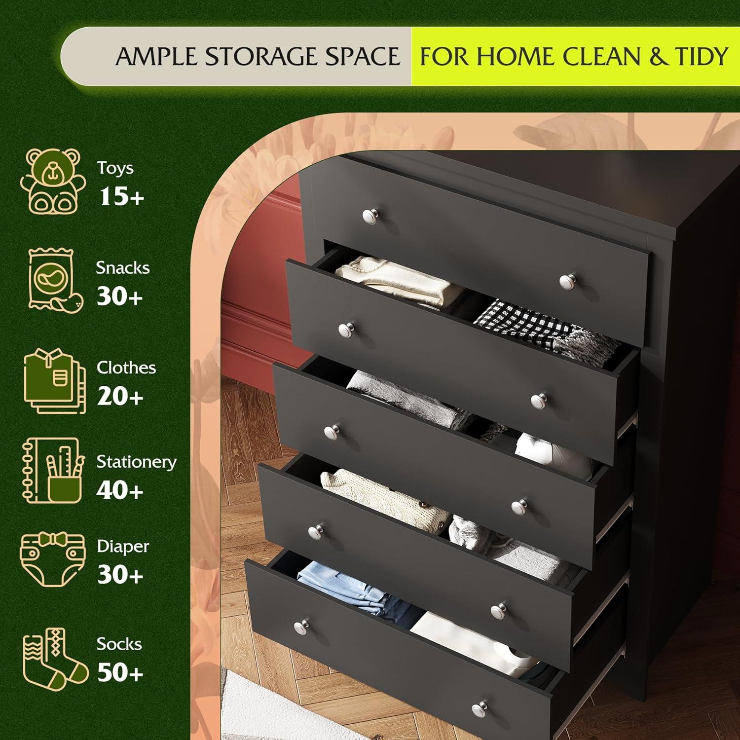 Vito 5-Drawer Chest Dresser