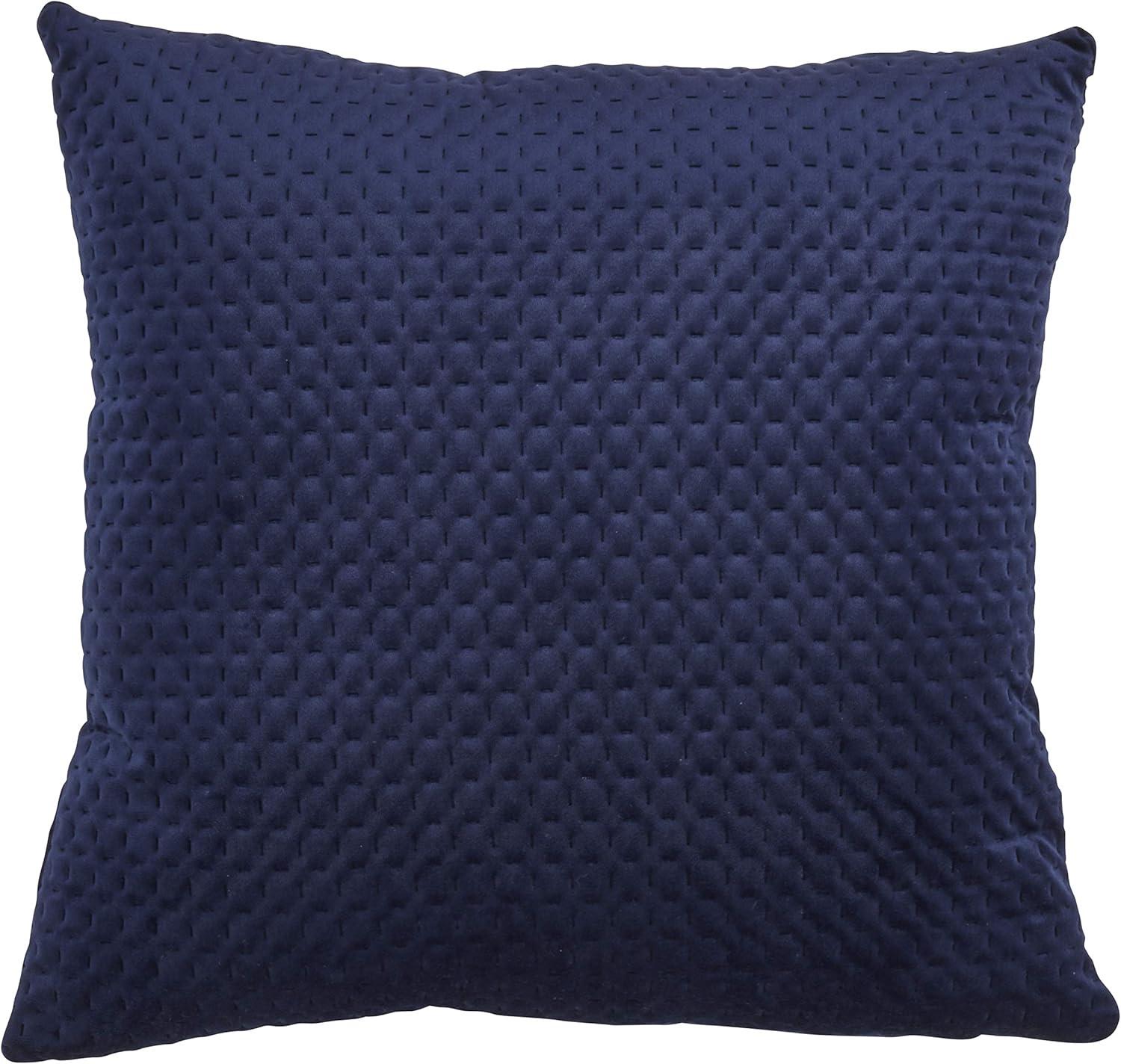 Navy Blue Velvet 18" Square Decorative Pillow