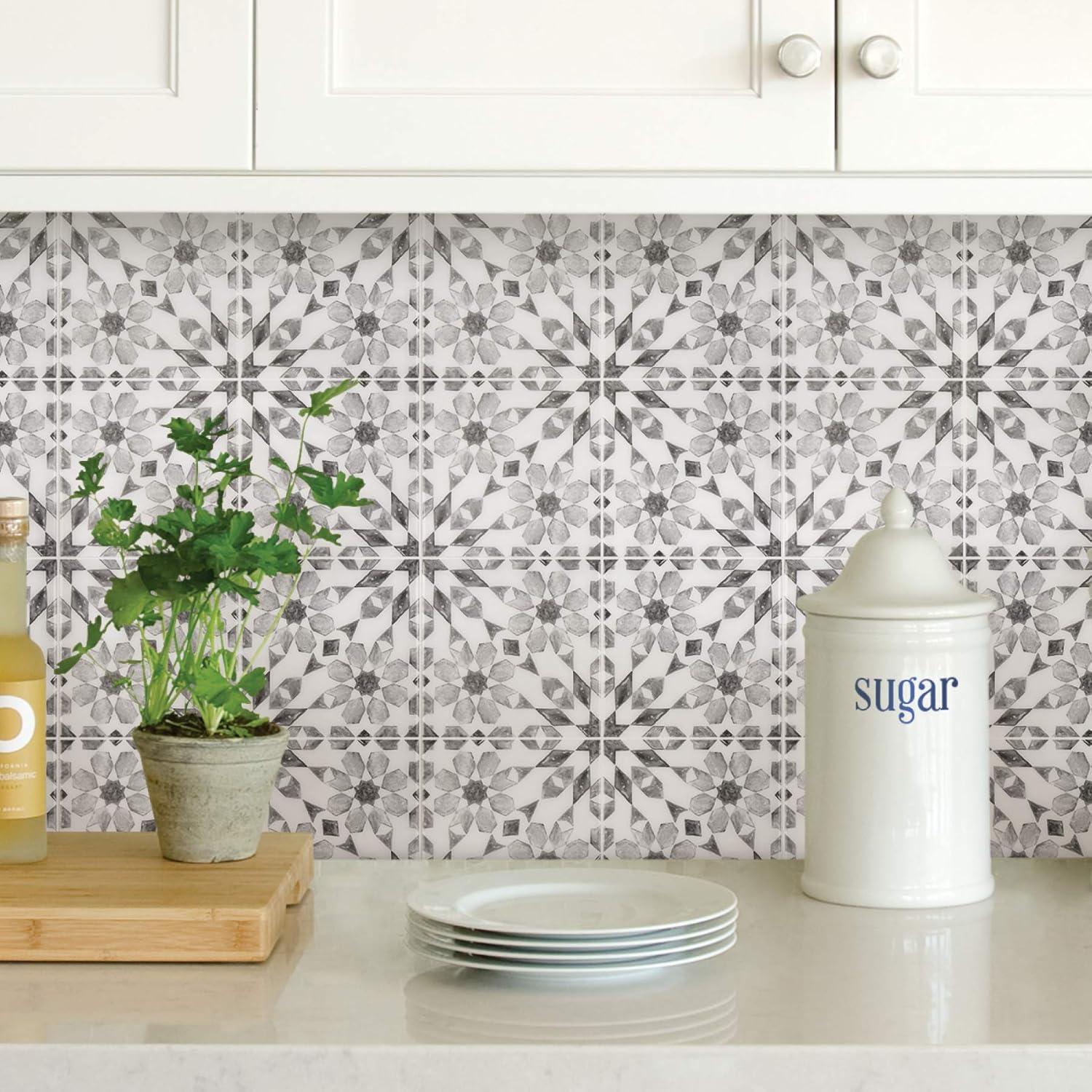 InHome Catalan Peel & Stick Backsplash Tile Paper Gray