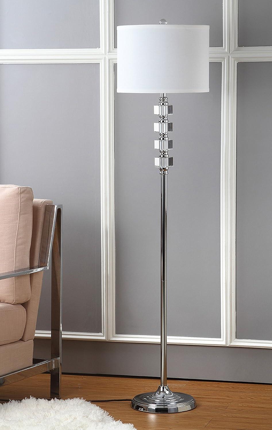 Lombard 60 Inch Chrome and Crystal Floor Lamp